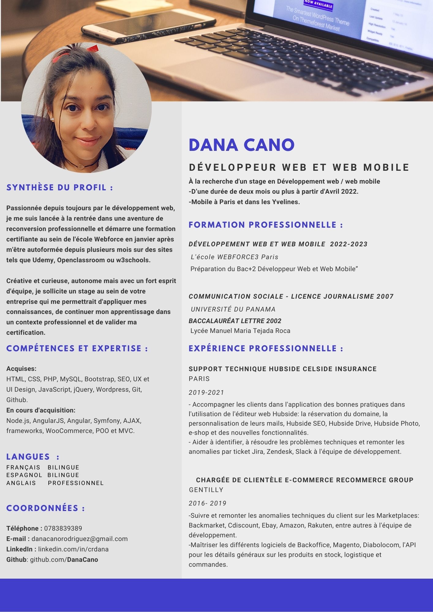 image d'un Cv de Dana Design